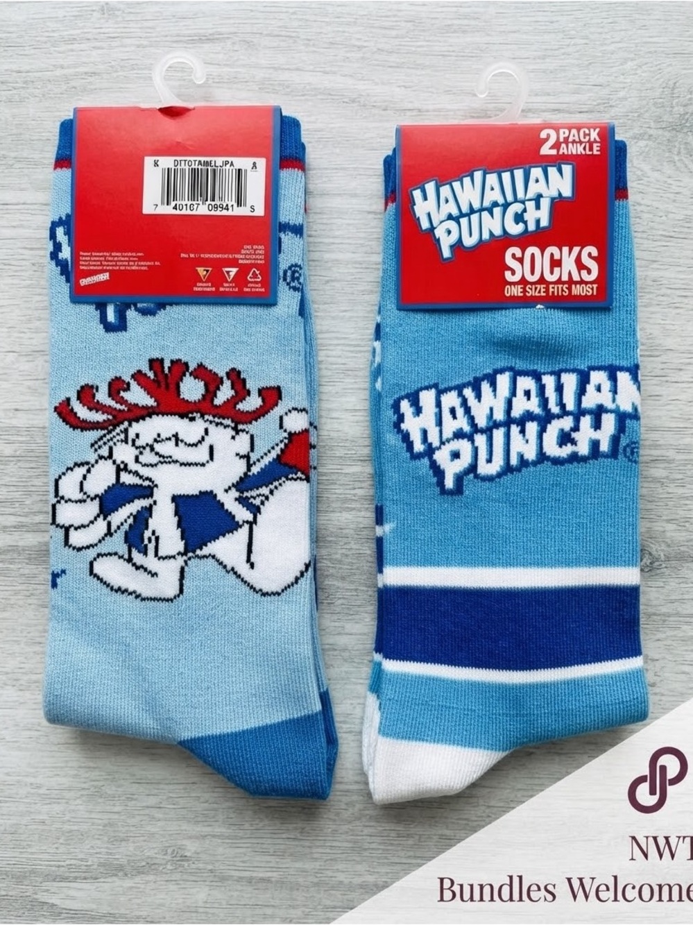 Hawaiian Punch Ankle Socks OS Women’s Men's Shoe 2 Packs Juice Casual